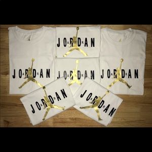 jordan white shirt and gold logo